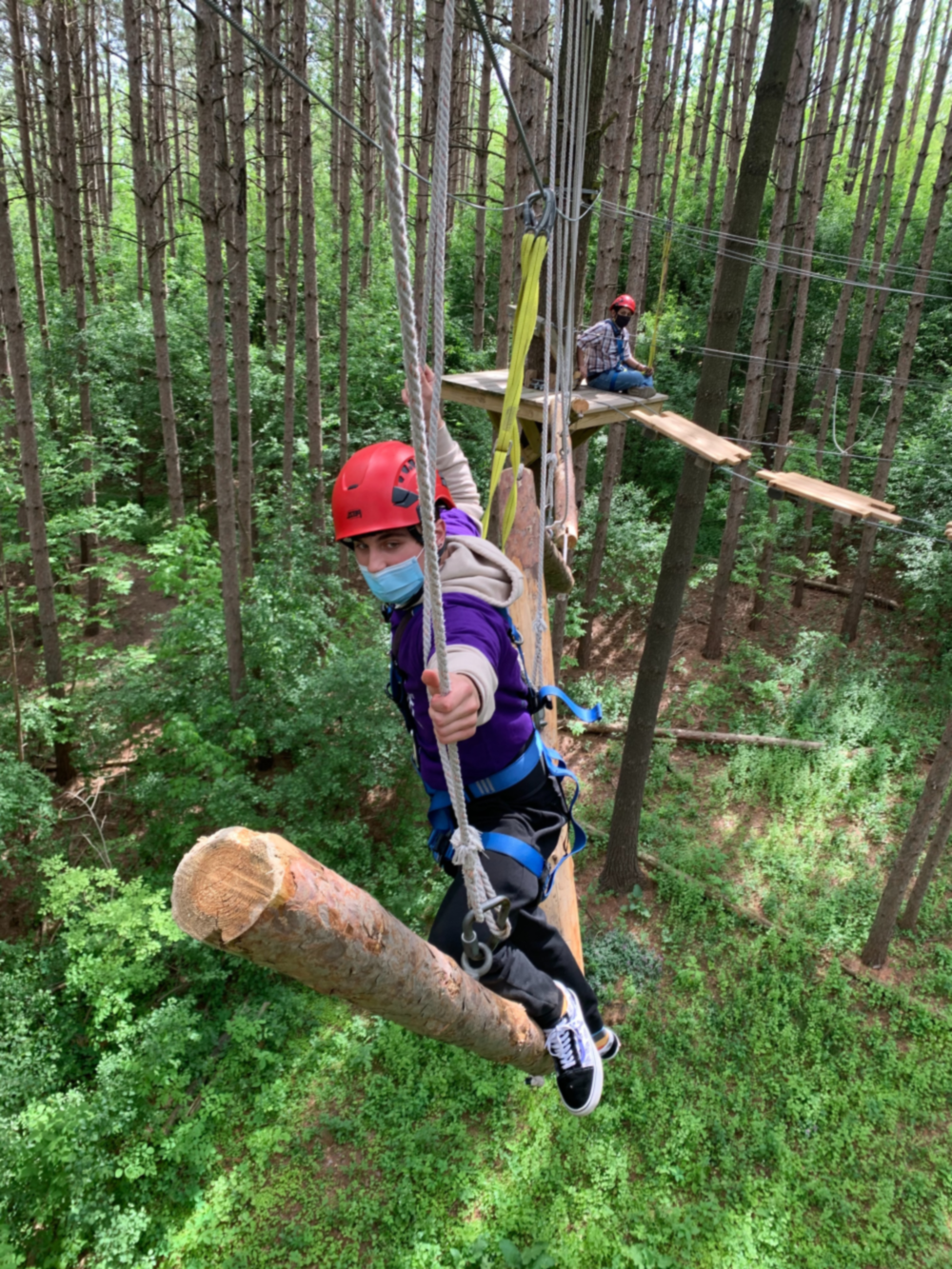 Person on obstacle course